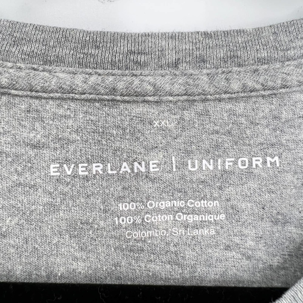 Everlane Uniform Mens Organic Cotton Crew T Shirt Heathered Gray Size XXL - Picture 2 of 3